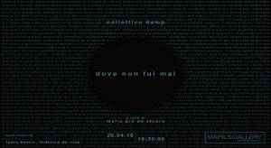 In foto, in alto, i quattro componenti del Damp Collective: da sinistra; Viviana Marchiò, Adriano Ponte, Luisa de Donato, Alessandro Armento; qui sopra, l’invito\ ilmondodisuk.com