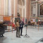 La dirigente Grazia Paolella e il presidente della Fondazione Luigi Vinci alla basilica di San Giovanni Maggiore di Napoli