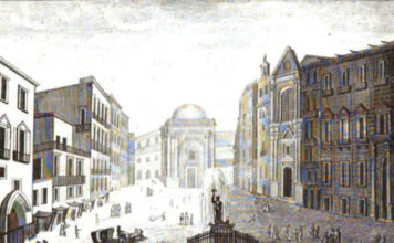 Intervista/Lo studioso Giuseppe Sgrò: «Vi racconto i Sedili di Napoli, prima struttura amministrativa della città. Finché non scoppiò lo scontro tra la nobiltà e il re» Nuovo Sedile di Porto - Omnibus Pittoresco 1838 _ L_Hotel De Geneve in Via Medina - Alinari 1986