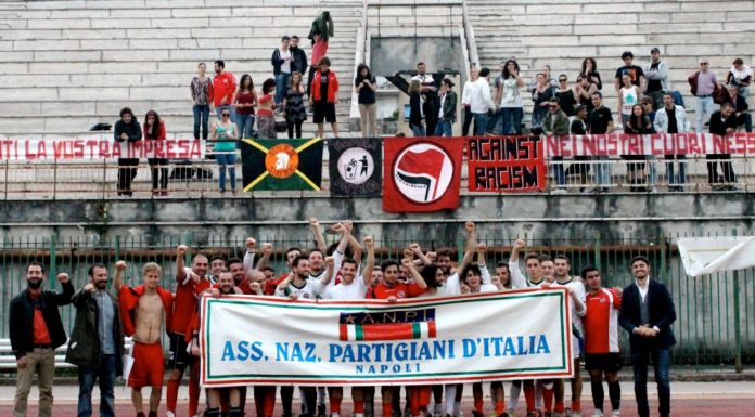 Napoli, Stadio Collana, 25 aprile 2013. Torneo di calcio antifascista promosso dall'ANPI e dalla squadra popolare Stella Rossa