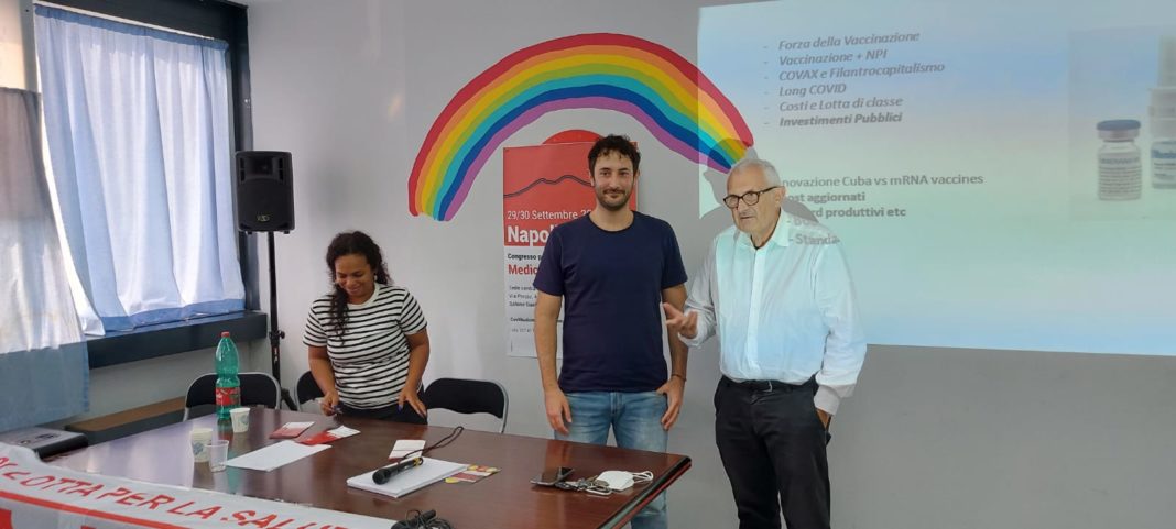 Congresso provinciale della sezione napoletana di Medicina Democratica. Da sinistra a destra: Indira Pineda Daudinot, Fabrizio Chiodo, Paolo Fierro