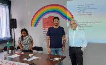 Congresso provinciale della sezione napoletana di Medicina Democratica. Da sinistra a destra: Indira Pineda Daudinot, Fabrizio Chiodo, Paolo Fierro