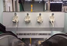 Metropolitana Napoli/ Stazione Quattro giornate: torna a splendere l’installazione “Combattenti” di Marisa Albanese. Grazie al lavoro della scuola di restauro dell’Accademia di belle arti