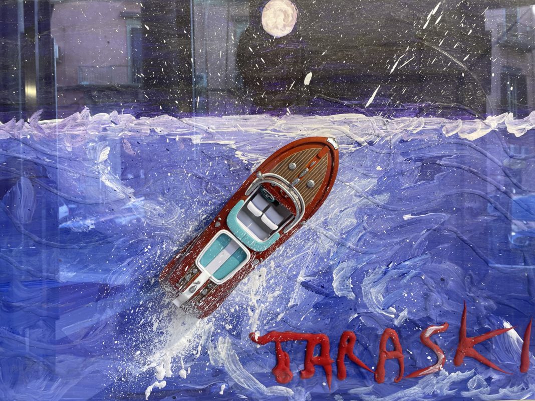 Giancarlo Taraschi Sulla luna 2022 acrilico smalto e gesso p.m. 50 x 70 cm (002)